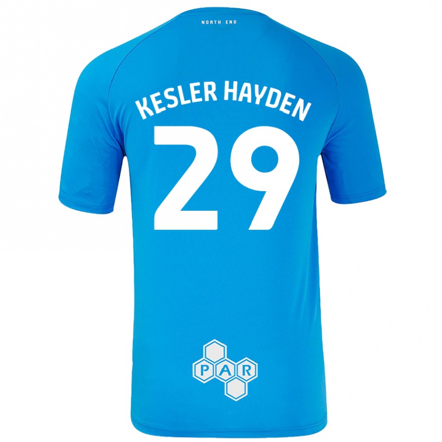 Kids Football Kaine Kesler-Hayden #29 Sky Blue Away Jersey 2024/25 T-Shirt Nz