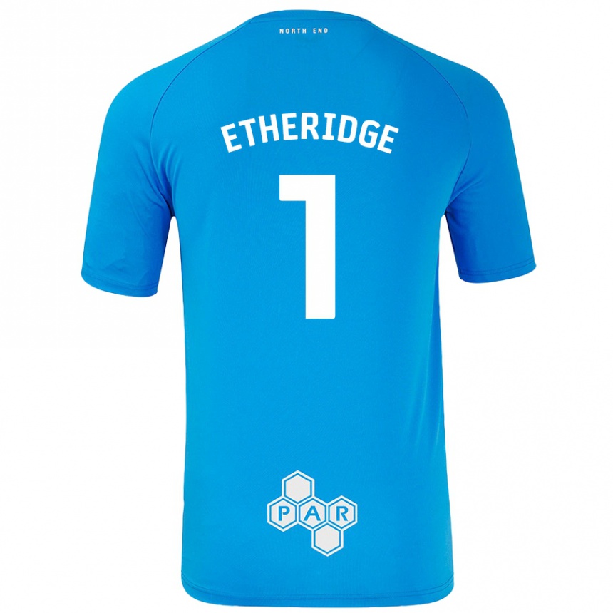 Kids Football Ellie Etheridge #1 Sky Blue Away Jersey 2024/25 T-Shirt Nz