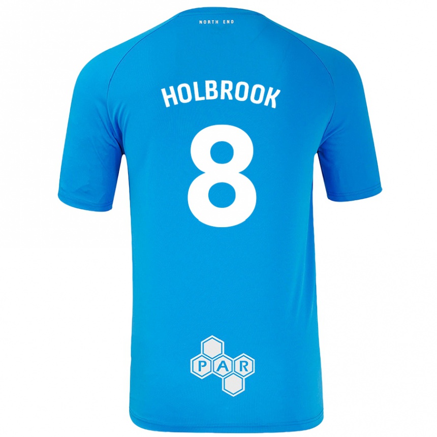 Kids Football Jess Holbrook #8 Sky Blue Away Jersey 2024/25 T-Shirt Nz