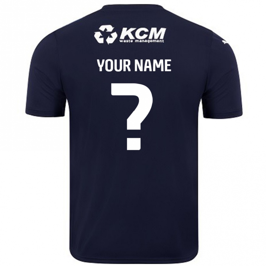 Kids Football Your Name #0 Navy Blue Away Jersey 2024/25 T-Shirt Nz