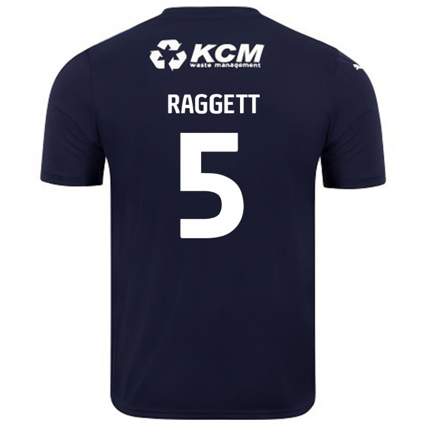 Kids Football Sean Raggett #5 Navy Blue Away Jersey 2024/25 T-Shirt Nz