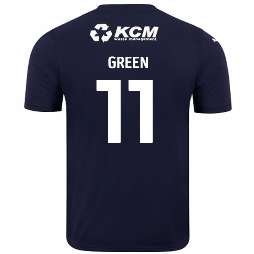 Kids Football Andre Green #11 Navy Blue Away Jersey 2024/25 T-Shirt Nz