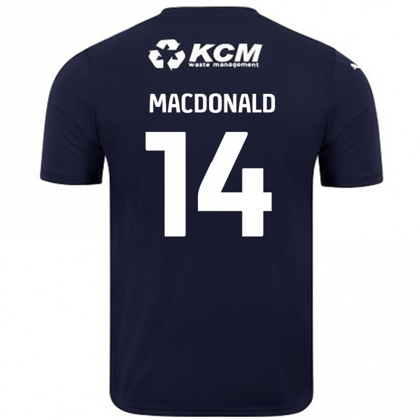 Kids Football Alex Macdonald #14 Navy Blue Away Jersey 2024/25 T-Shirt Nz