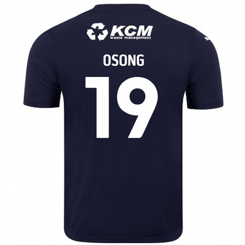 Kids Football Detlef Esapa Osong #19 Navy Blue Away Jersey 2024/25 T-Shirt Nz