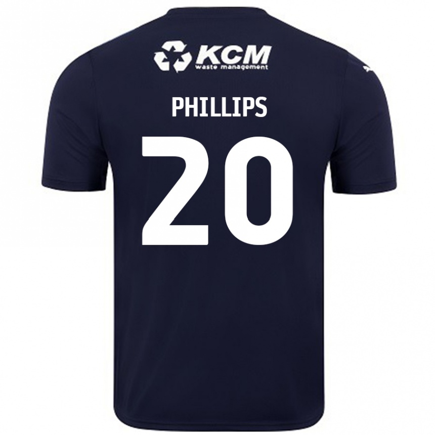 Kids Football Dillon Phillips #20 Navy Blue Away Jersey 2024/25 T-Shirt Nz