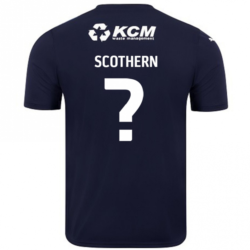 Kids Football Ben Scothern #0 Navy Blue Away Jersey 2024/25 T-Shirt Nz