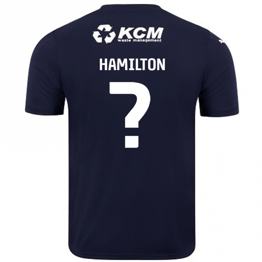 Kids Football Bailey Hamilton #0 Navy Blue Away Jersey 2024/25 T-Shirt Nz