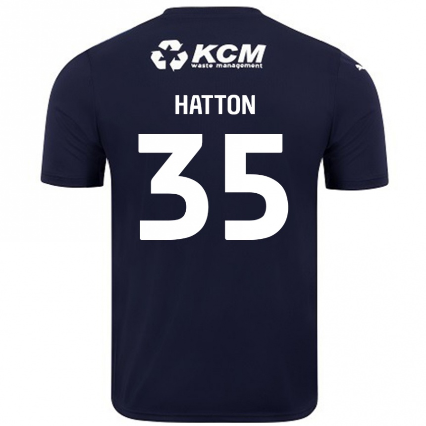 Kids Football Ben Hatton #35 Navy Blue Away Jersey 2024/25 T-Shirt Nz