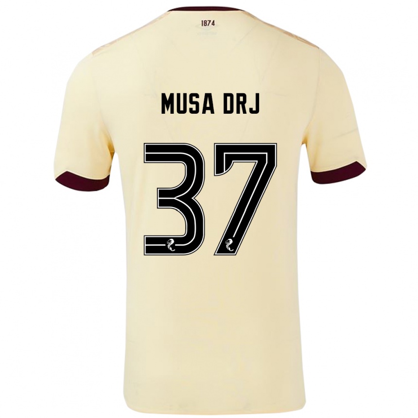 Kids Football Musa Drammeh #37 Cream Burgundy Away Jersey 2024/25 T-Shirt Nz