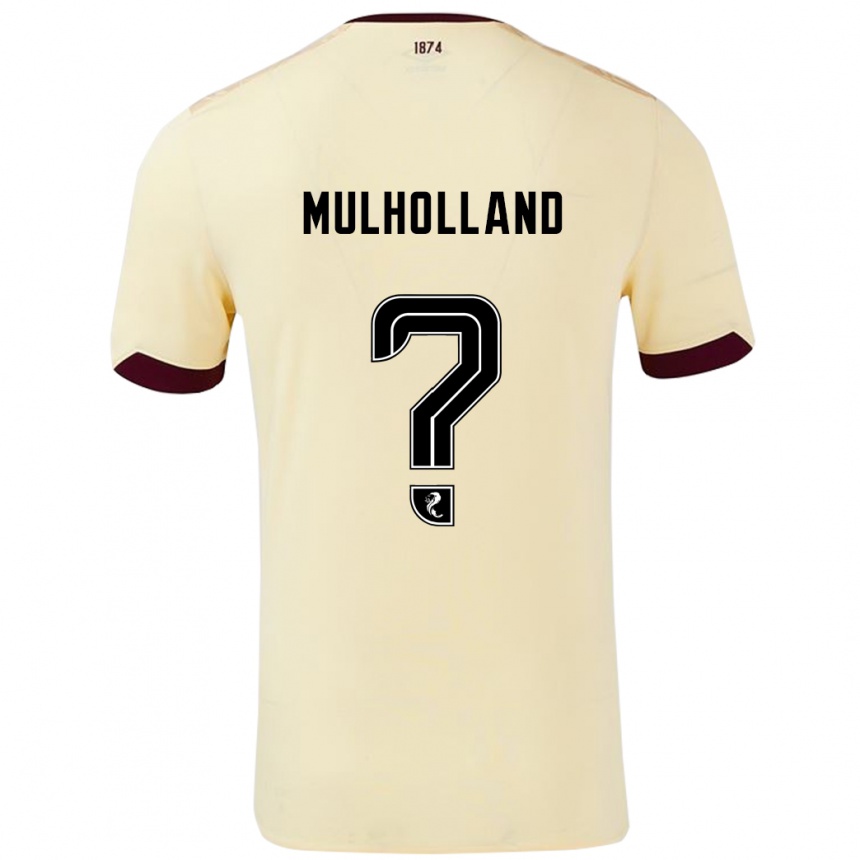 Kids Football James Mulholland #0 Cream Burgundy Away Jersey 2024/25 T-Shirt Nz