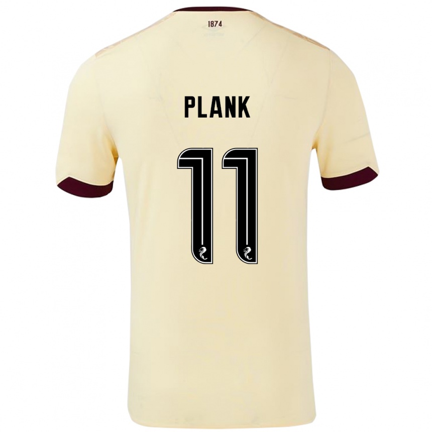 Kids Football Dom Plank #11 Cream Burgundy Away Jersey 2024/25 T-Shirt Nz