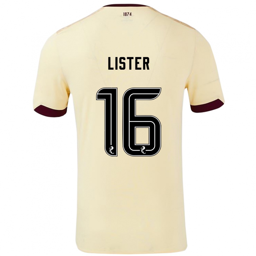 Kids Football Henry Lister #16 Cream Burgundy Away Jersey 2024/25 T-Shirt Nz