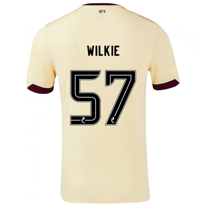 Kids Football Coupar Wilkie #57 Cream Burgundy Away Jersey 2024/25 T-Shirt Nz