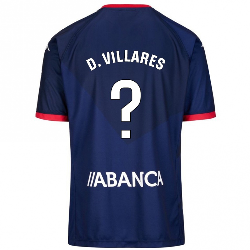 Kids Football Diego Villares #8 Navy Blue Away Jersey 2024/25 T-Shirt Nz