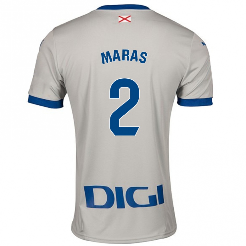 Kids Football Nikola Maras #2 Light Gray Away Jersey 2024/25 T-Shirt Nz