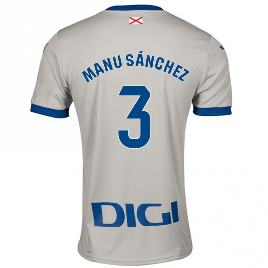 Kids Football Manu Sanchez #3 Light Gray Away Jersey 2024/25 T-Shirt Nz