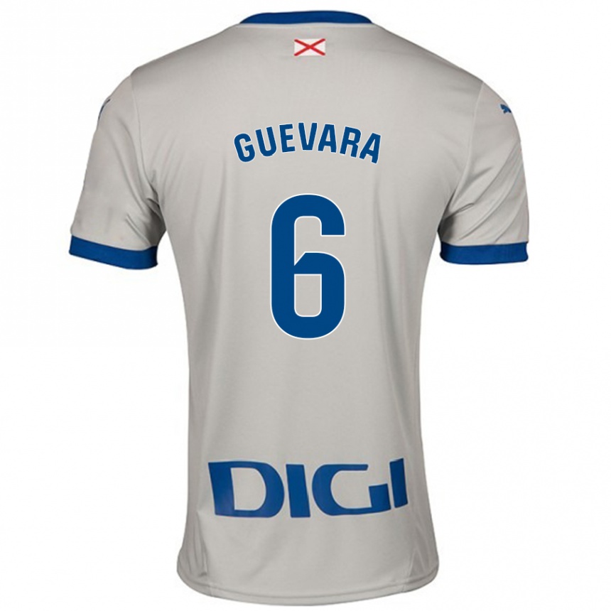 Kids Football Ander Guevara #6 Light Gray Away Jersey 2024/25 T-Shirt Nz