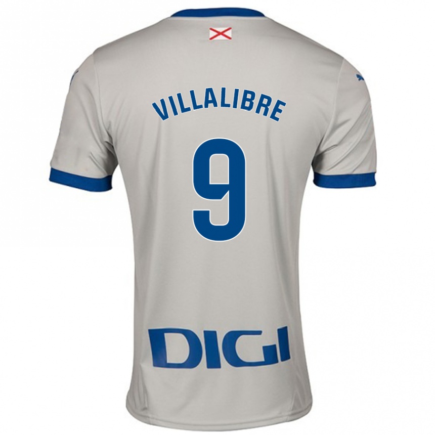 Kids Football Asier Villalibre #9 Light Gray Away Jersey 2024/25 T-Shirt Nz