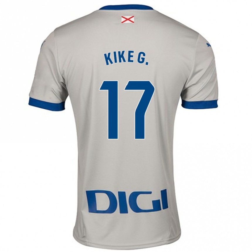 Kids Football Kike García #17 Light Gray Away Jersey 2024/25 T-Shirt Nz