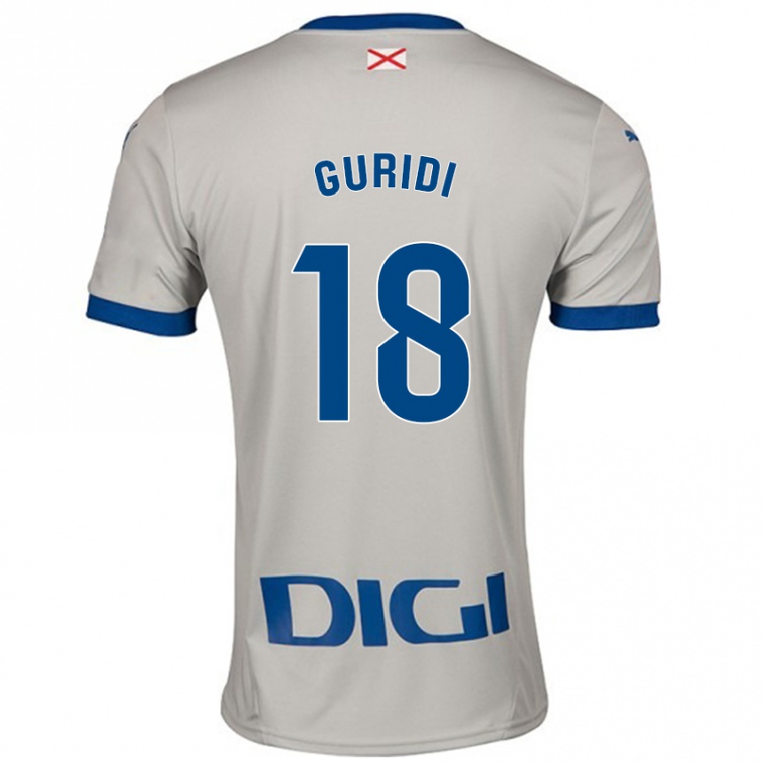 Kids Football Jon Guridi #18 Light Gray Away Jersey 2024/25 T-Shirt Nz