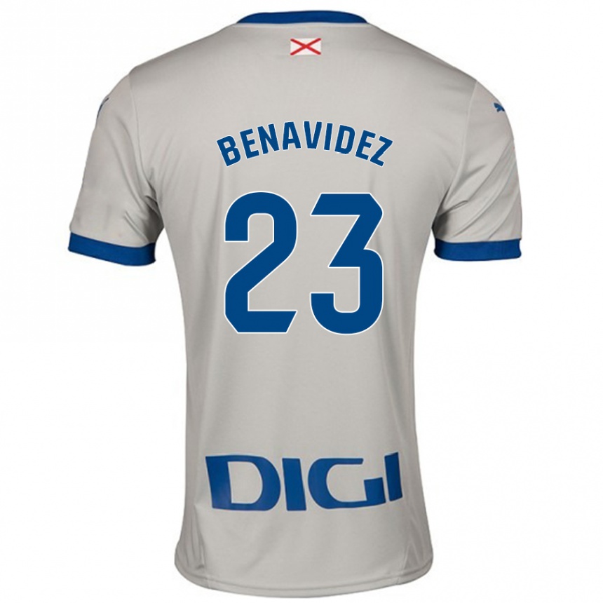 Kids Football Carlos Benavidez #23 Light Gray Away Jersey 2024/25 T-Shirt Nz