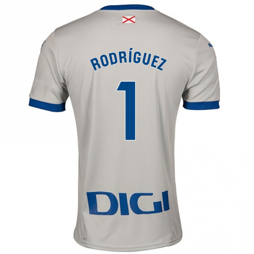 Kids Football Adrián Rodríguez #1 Light Gray Away Jersey 2024/25 T-Shirt Nz