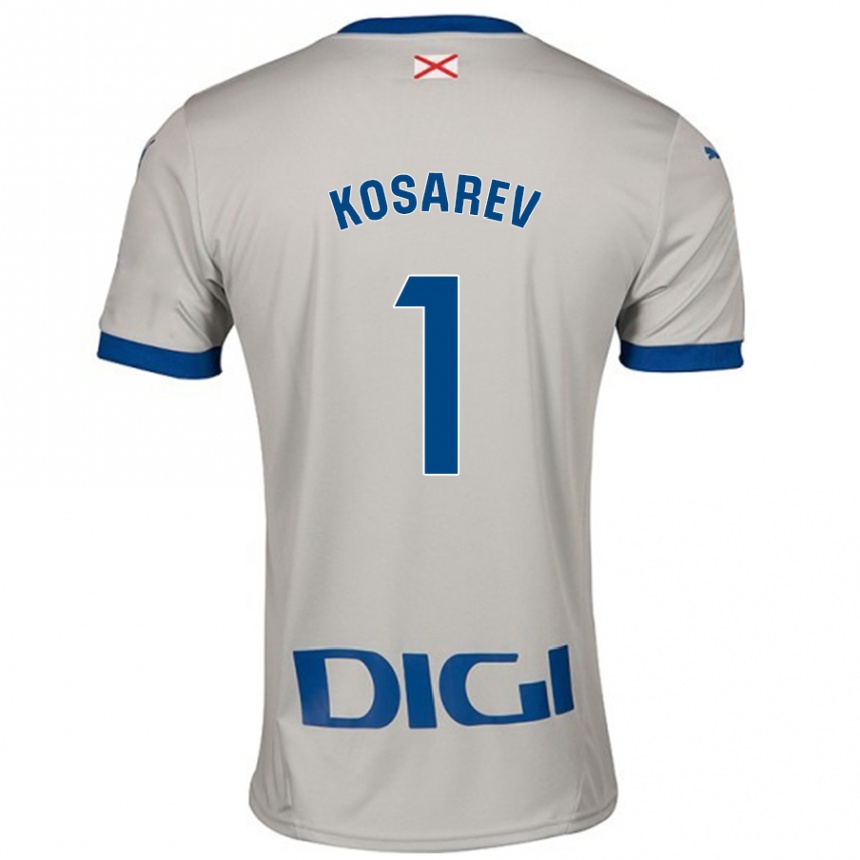 Kids Football Oleksandr Kosarev #1 Light Gray Away Jersey 2024/25 T-Shirt Nz