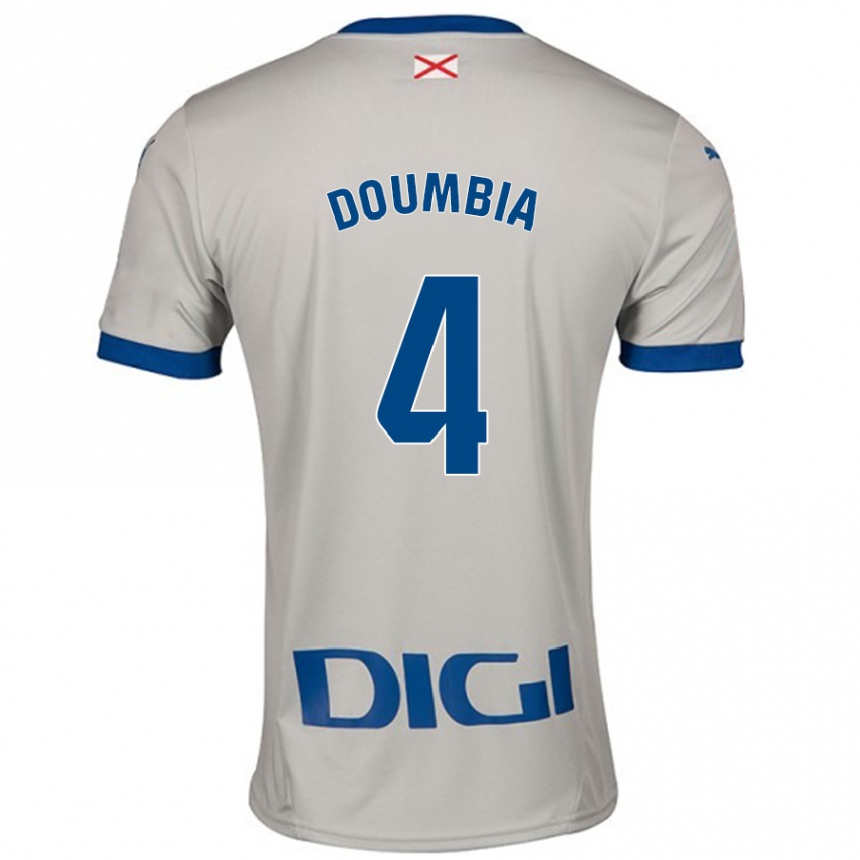 Kids Football Daouda Doumbia #4 Light Gray Away Jersey 2024/25 T-Shirt Nz