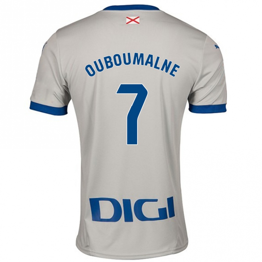 Kids Football Ibra Ouboumalne #7 Light Gray Away Jersey 2024/25 T-Shirt Nz