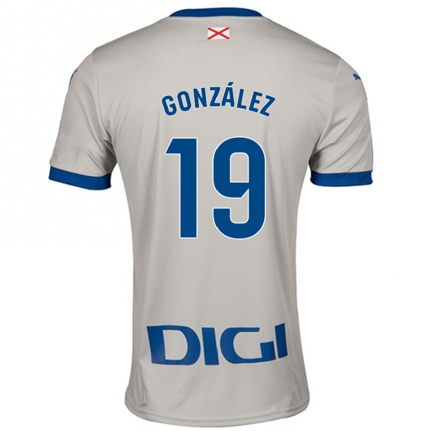 Kids Football Aimar González #19 Light Gray Away Jersey 2024/25 T-Shirt Nz