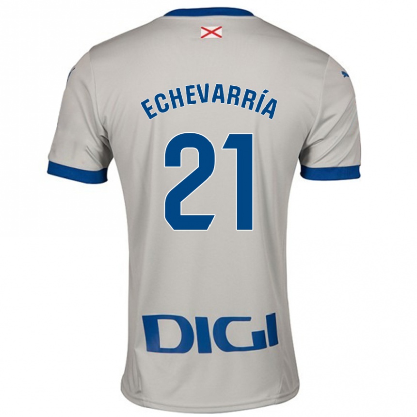 Kids Football Martin Echevarría #21 Light Gray Away Jersey 2024/25 T-Shirt Nz