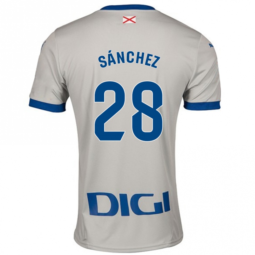 Kids Football Ander Sánchez #28 Light Gray Away Jersey 2024/25 T-Shirt Nz