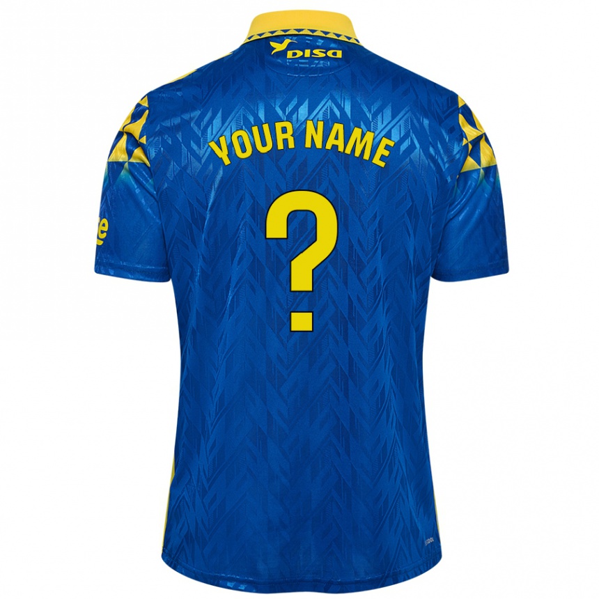 Kids Football Your Name #0 Blue Yellow Away Jersey 2024/25 T-Shirt Nz