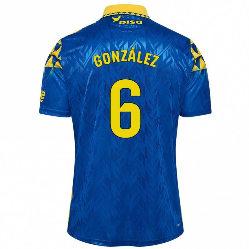 Kids Football Fabio González #6 Blue Yellow Away Jersey 2024/25 T-Shirt Nz