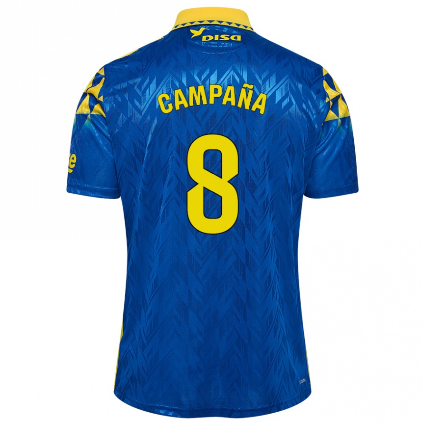 Kids Football José Campaña #8 Blue Yellow Away Jersey 2024/25 T-Shirt Nz