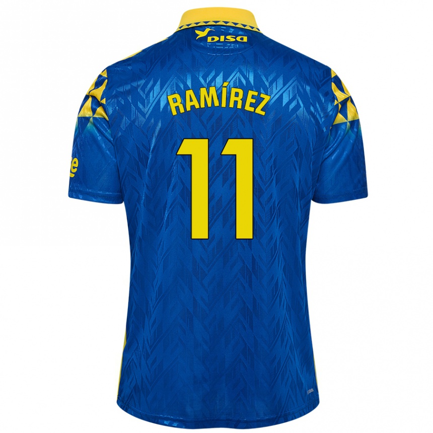 Kids Football Benito Ramírez #11 Blue Yellow Away Jersey 2024/25 T-Shirt Nz