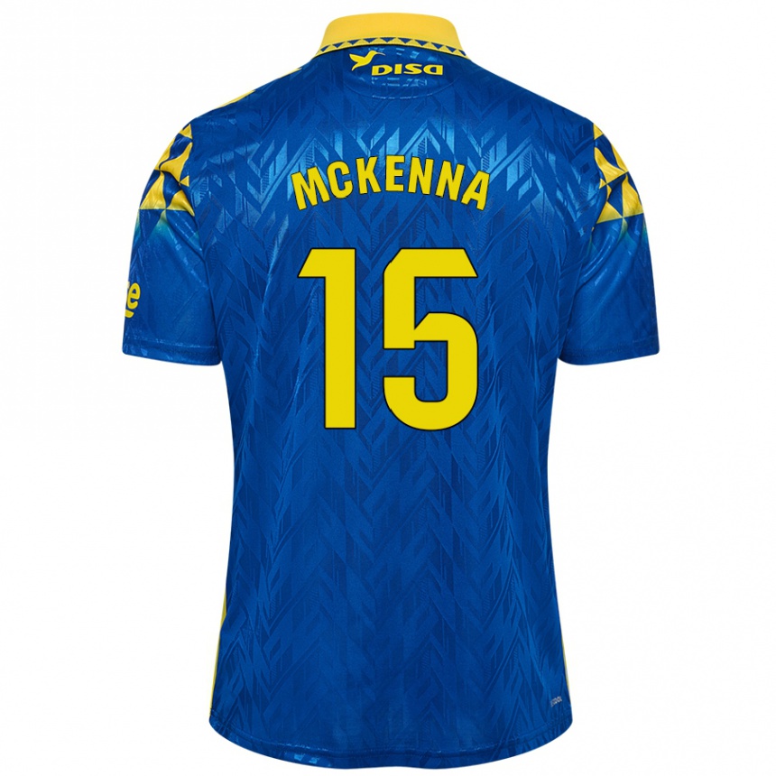 Kids Football Scott Mckenna #15 Blue Yellow Away Jersey 2024/25 T-Shirt Nz