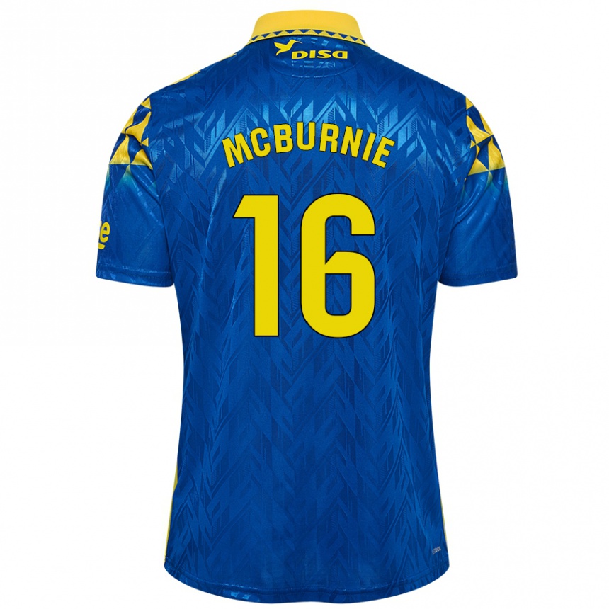 Kids Football Oli Mcburnie #16 Blue Yellow Away Jersey 2024/25 T-Shirt Nz