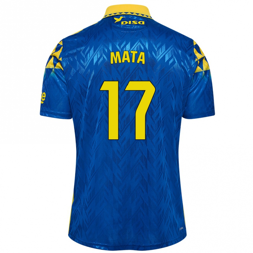 Kids Football Jaime Mata #17 Blue Yellow Away Jersey 2024/25 T-Shirt Nz