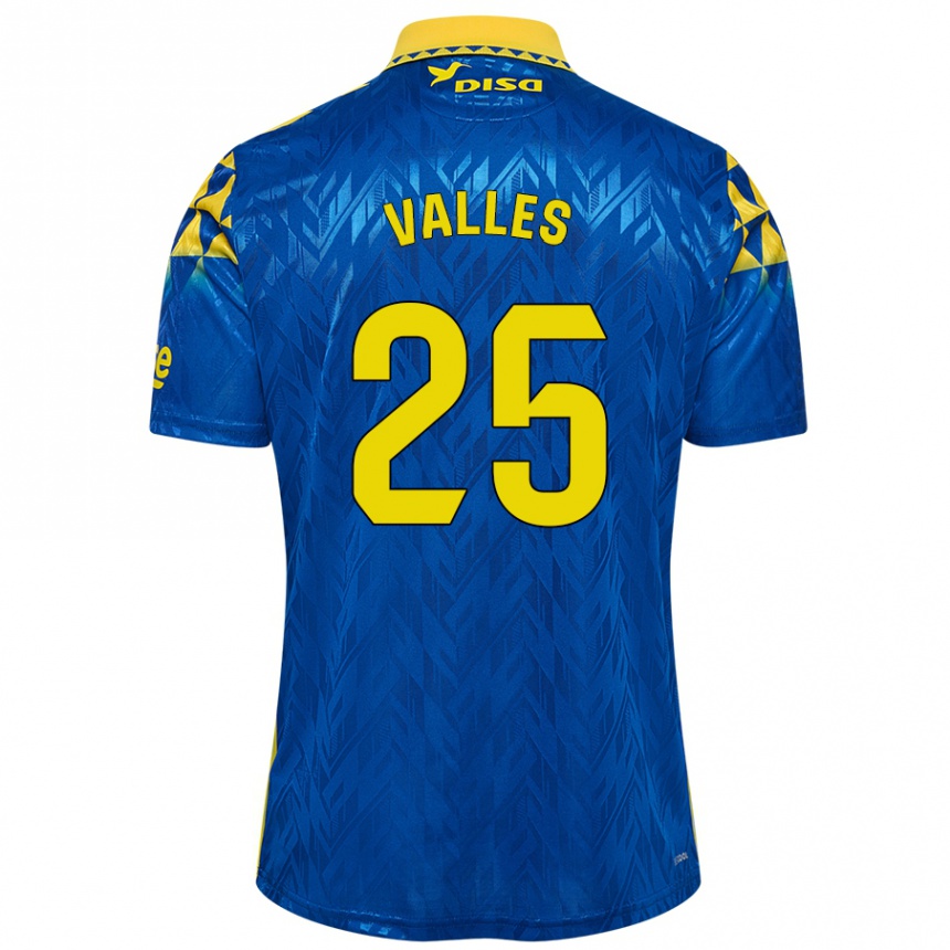 Kids Football Álvaro Valles #25 Blue Yellow Away Jersey 2024/25 T-Shirt Nz