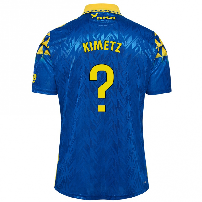 Kids Football Kimetz García #0 Blue Yellow Away Jersey 2024/25 T-Shirt Nz