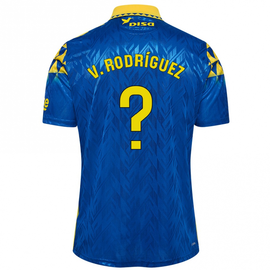 Kids Football Carlos Vicente Rodríguez #0 Blue Yellow Away Jersey 2024/25 T-Shirt Nz