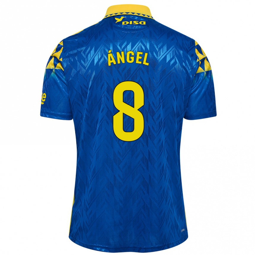 Kids Football José Ángel #8 Blue Yellow Away Jersey 2024/25 T-Shirt Nz