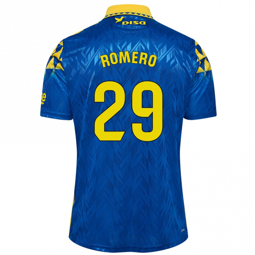 Kids Football Elías Romero #29 Blue Yellow Away Jersey 2024/25 T-Shirt Nz