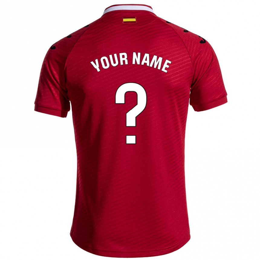 Kids Football Your Name #0 Dark Red Away Jersey 2024/25 T-Shirt Nz