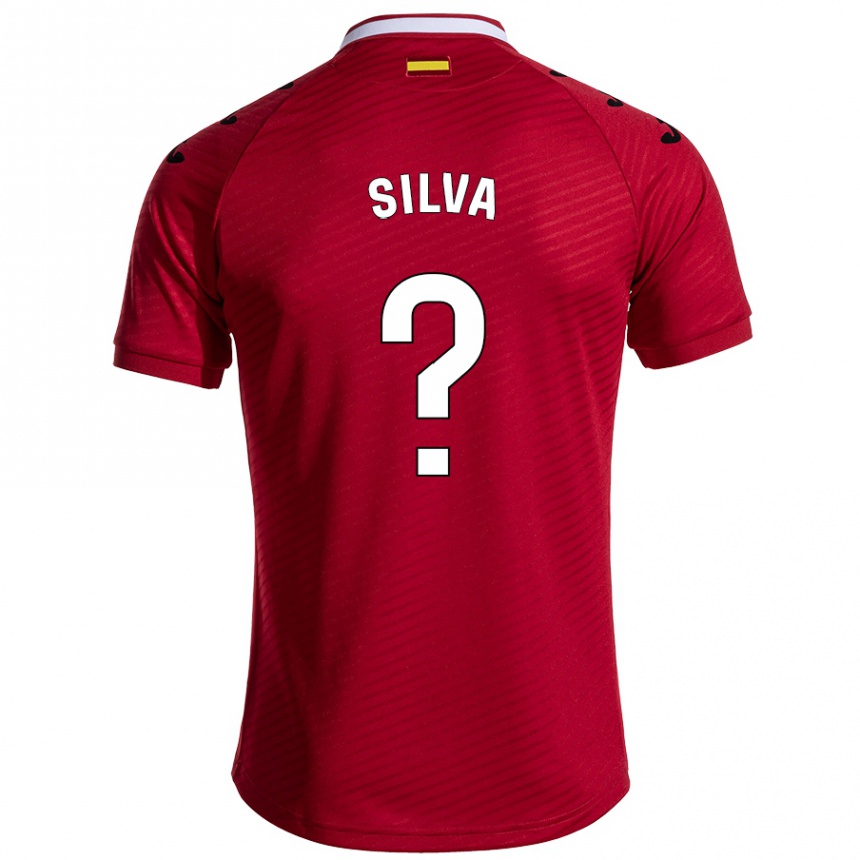 Kids Football Jonathan Silva #0 Dark Red Away Jersey 2024/25 T-Shirt Nz