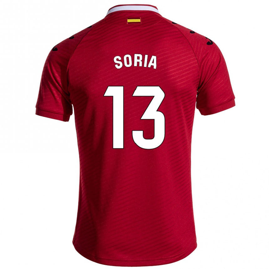 Kids Football David Soria #13 Dark Red Away Jersey 2024/25 T-Shirt Nz