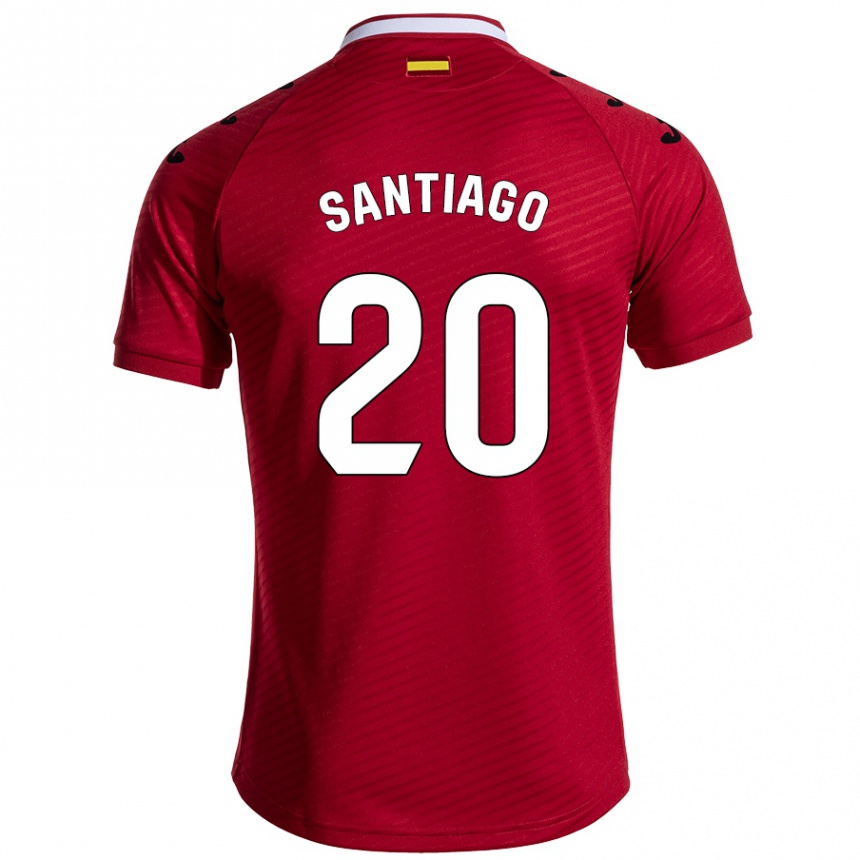 Kids Football Yellu Santiago #20 Dark Red Away Jersey 2024/25 T-Shirt Nz