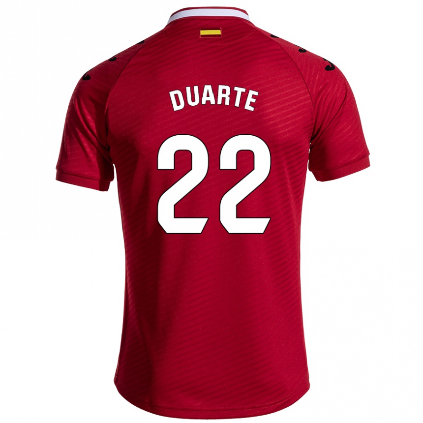 Kids Football Domingos Duarte #22 Dark Red Away Jersey 2024/25 T-Shirt Nz