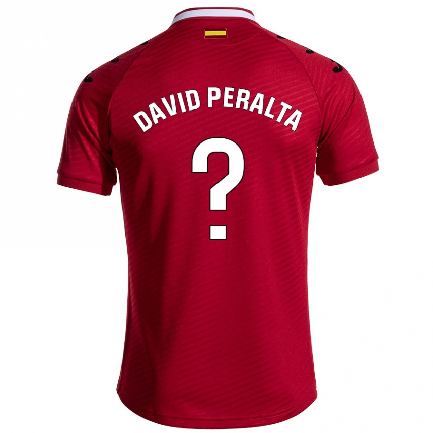 Kids Football Juan David Peralta #0 Dark Red Away Jersey 2024/25 T-Shirt Nz